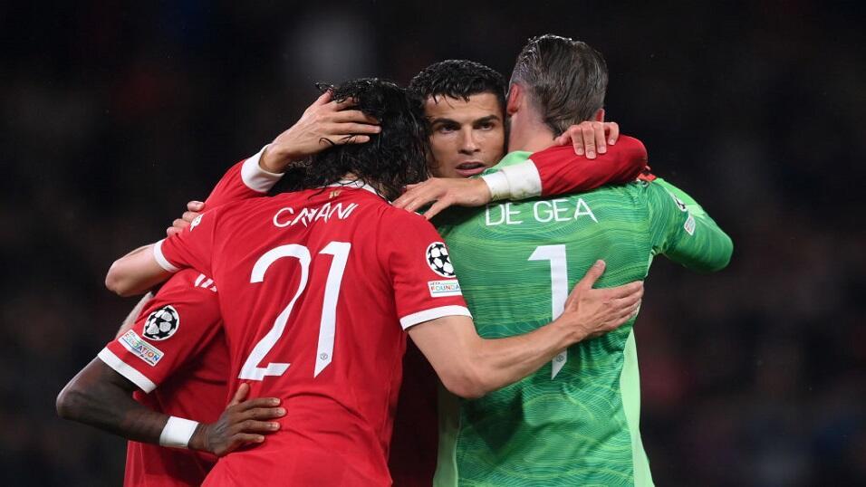Cristiano Ronaldo, David de Gea and Edinson Cavani